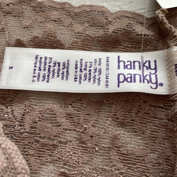 Hanky Panky Retro V-Kini New with tags Lace Lingerie set of 2 pink & Taupe small - Picture 11 of 11